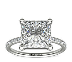 Riviera Pavé Diamond Engagement Ring in 14k White Gold (1/6 ct. tw.)